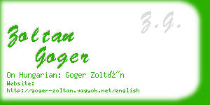 zoltan goger business card